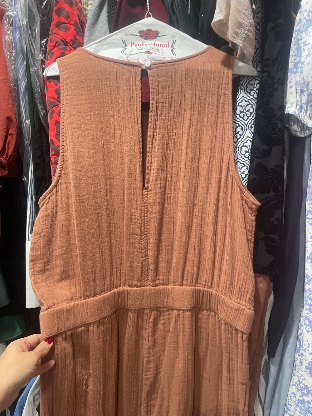 LOFT Sleeveless Mauve-Taupe Midi Jumpsuit - Picture 6 of 6